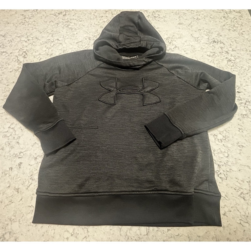 Under Armour ColdGear Hoodie Women's Medium Gray Fleece Pullover Loose Fit
